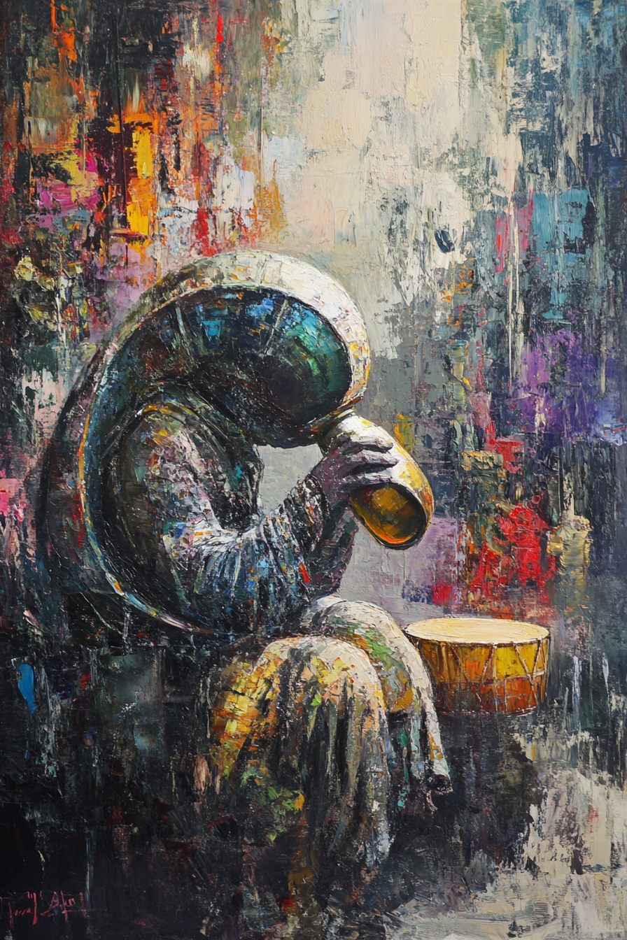 andreabahar_A_metal_snail_is_drinking_water_In_the_background_a_b5dcaea3-6639-48c4-ba93-50b47d3a6da5